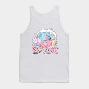 Go With The Float Summer Beach Fun Waves Flamingo Tank Top